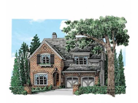 Cottage House Plan with 2834 Square Feet and 4 Bedrooms(s) from Dream Home Source | House Plan Code DHSW74160 Stone Cottage House Plans, Frank Betz, Island Cooktop, Huge Bedrooms, Decorative Columns, Cottage House Plan, Storybook Homes, Cottage Floor Plans, Shingle Exterior