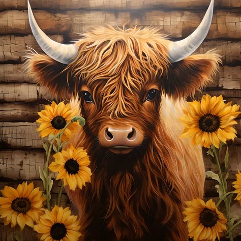 Highland Cow Craft, Drawing Cows, Cows Pictures, Hyland Cows, Fuzzy Cows, Cow Drawings, Cows Highland, Highland Cow Kitchen, Cows And Horses