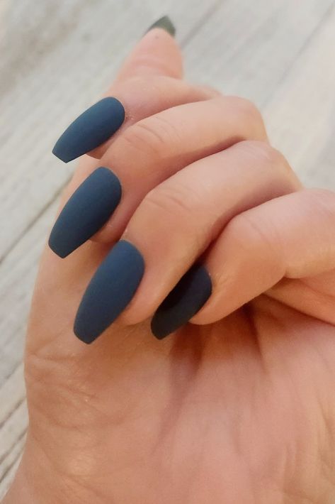 Nails For 15, Blue Press On Nails, Faux Nails, Nails Dark, Teal Nails, Fall Nail Trends, Plaid Nails, Teal Blue Color, Coffin Shape