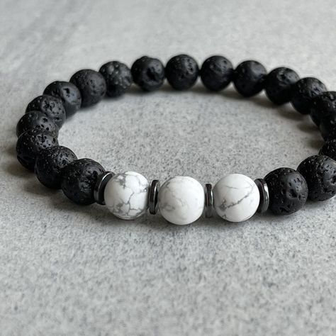 Bracelet Stones Gemstone, Black Bead Bracelet Men, Beads Bracelet For Men Aesthetic, Men Handmade Bracelet, Beaded Mens Bracelet, Crystal Bracelets For Men, Black Beaded Bracelets For Men, Handmade Bracelet For Men, Male Bead Bracelet