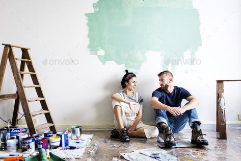 Couple renovating the house by Rawpixel. Couple renovating the house#renovating, #Couple, #Rawpixel, #house Home Renovation Costs, Marine Paint, Pool Paint, Different Types Of Painting, Deck Paint, Renovation Costs, Diy Renovation, Painted Floors, Types Of Painting