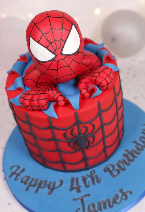 Spiderman Birthday Cake 1 Tier, Spiderman 2nd Birthday Cake, Cake Decorating Spiderman, Modern Spiderman Cake, Spiderman Tier Cake, Spiderman Cake For Boys, Spider Man 3rd Birthday Cake, Spiderman Cake 4th Birthday, Spiderman Cake 3rd Birthday