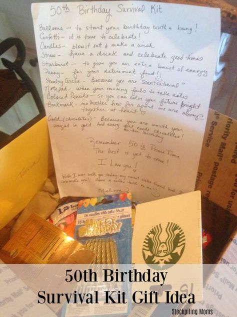 50th Birthday Survival Kit For Women, 50th Birthday Survival Kit, Survivor Kit, Birthday Survival Kit, Zelda Birthday, My Sweet Sister, Survival Kit Gifts, 40th Birthday Party Decorations, Birthday Packages