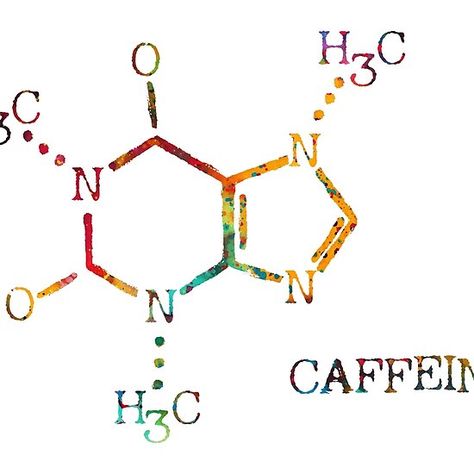 Caffeine molecule Caffeine Molecule, Art Science, Medical Art, Science Art, Hardcover Notebook, Hardcover Journals, Watercolor Print, Biology, Peace Symbol