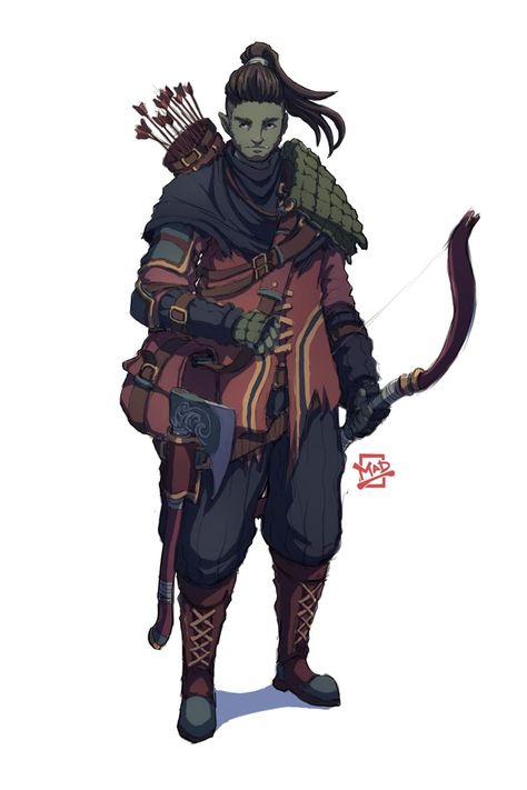 Half-orc Male, Ranger Dnd, Half Orc, Pathfinder Character, Fantasy Stuff, Dungeons And Dragons Characters, Dnd Art, Fantasy Warrior, High Fantasy