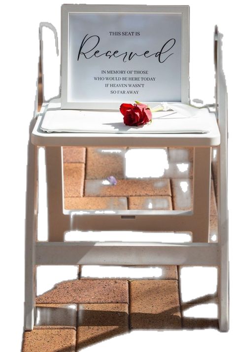 Reserved wedding seat | Reserved wedding signs, Future wedding plans, Reserved seating wedding Reserved Seating Wedding, Reserved Wedding Signs, Seating Wedding, Lost Loved Ones, Reserved Seating, Cute Wedding, Future Wedding Plans, Cute Wedding Ideas, Wedding Seating