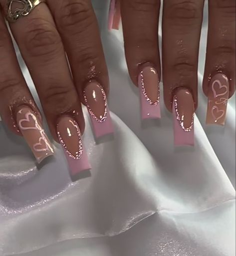 Trending Nail Colors, Nail Colors And Designs, Acrylic Nail Designs Coffin, Pool Hairstyle Ideas, French Tip Acrylic Nails, Girly Acrylic Nails, Cute Acrylic Nail Designs, Short Square Acrylic Nails, Acrylic Nails Coffin Pink