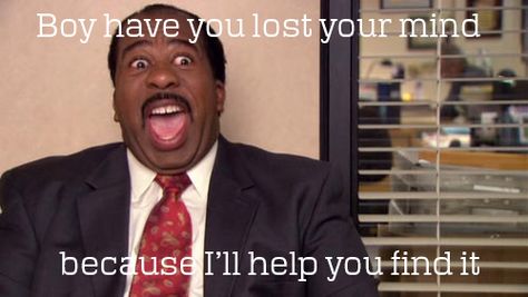 "Boy have you lost your mind because I'll help you find it" Stanley, The Office The Office Characters, Office Jokes, Happy At Work, The Office Show, Office Memes, Office Quotes, How To Be Happy, Ways To Be Happier, Senior Quotes