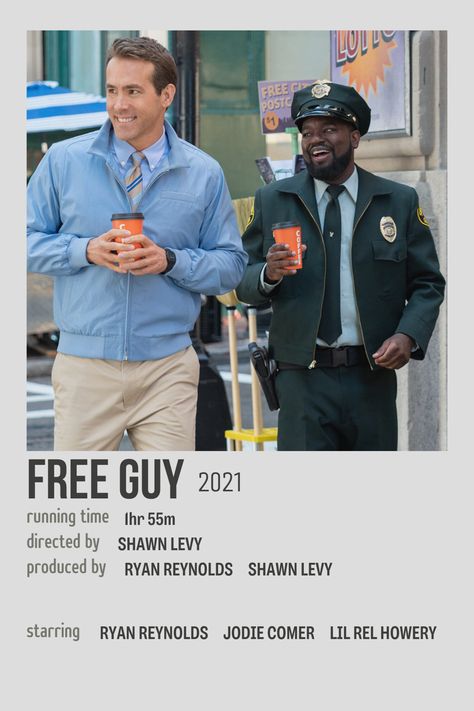 Free Guy Movie, Comedy Movies Posters, Polaroid Movie Poster, Free Guy, Indie Movie Posters, Comfort Movies, Iconic Movie Posters, Movie Card, Film Posters Minimalist