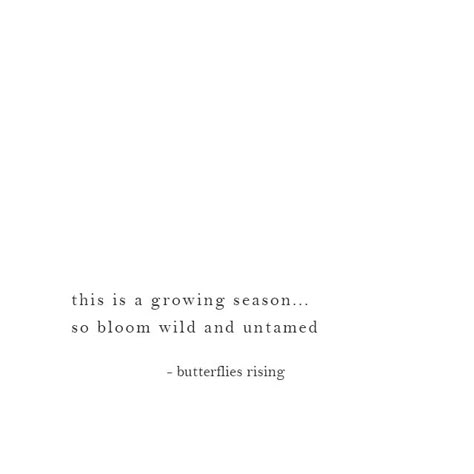 this is a growing season… so bloom wild and untamed She Is Growing Quotes, Growing Captions Instagram, Growing Season Quotes, Be A Wildflower Quote, Life Is Wild Quotes, Bloom Quotes Flower, This Season Of Life Quotes, Seasons Of Blossom Quotes, Flowers Blooming Quotes