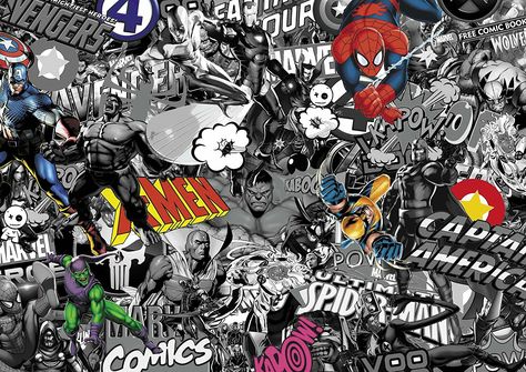 Comic Book Wallpaper, Comic Book Background, Hero Ideas, Stripped Wallpaper, 90s Wallpaper Hip Hop, Black And White Comics, Batman Comic Books, Pet Dragon, Sticker Bomb