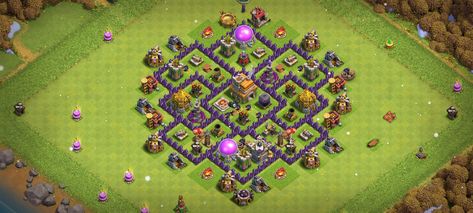 Clash of clans town hall 7 base Town Hall 9 Base, Clas Of Clan, Clash Royale Wallpaper, Clan Castle, Trophy Base, Dragon Base, Clash Of Clans Hack, Best Army, Giant Bomb