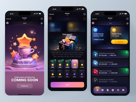 Telegram Game Ui Hamster - Web3 Dashboard by AlexP for Morethan on Dribbble Trivia App, App Development Design, Dashboard App, Finance Dashboard, Ui Website, Android Design, Banking App, Blockchain Game, Dashboard Ui