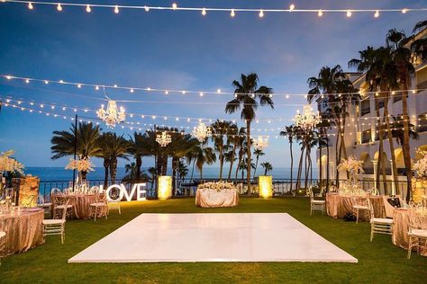 Let It Be Events & Florals on Instagram: “Dance floors, lighting m & full event production 💃🏼✨🕺🏼 Let It Be Events has you covered in all areas! #letitbeevents” Beach Dance Floor, White Dance Floor, Beach Dance, White Dance, Dance Floor Wedding, Wedding Dr, Dance Floors, Cabo Weddings, Event Production