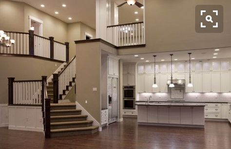 Stair railing paint ideas -- #4. Notes: Sherwin-Williams Well-Bred Brown SW 7027 Banisters RB Greige Design, Traditional Staircase, Escalier Design, Interior Painting, House Goals, Dream Rooms, Open Floor, Design Case, House Inspo