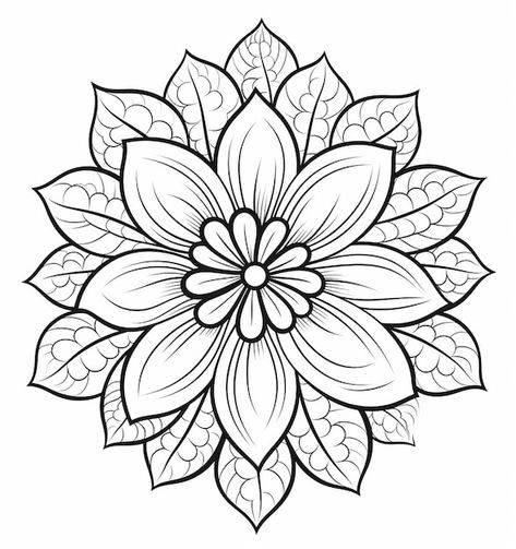 Beautiful flower hand drawn kawaii coloring book Tattoo Coloring Pages, Sgraffito Designs, Colour Mandala, Kawaii Coloring Book, Mandala Art Design, Table Painting, Beautiful Flower Drawings, Mushroom Drawing, Cute Easy Doodles