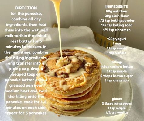 Cinnamon Roll Pancake Pumpkin Cinnamon Roll Pancakes, Cinnamon Roll Stuffed Pancakes, Protein Cinnamon Roll Pancakes, Cinnamon Roll Pancakes With Cream Cheese Icing, Brown Sugar Pancakes, Pumpkin Spice Cinnamon Roll Pancakes, Cinnamon Roll Pancakes, Cinnamon Milk, Cashew Butter