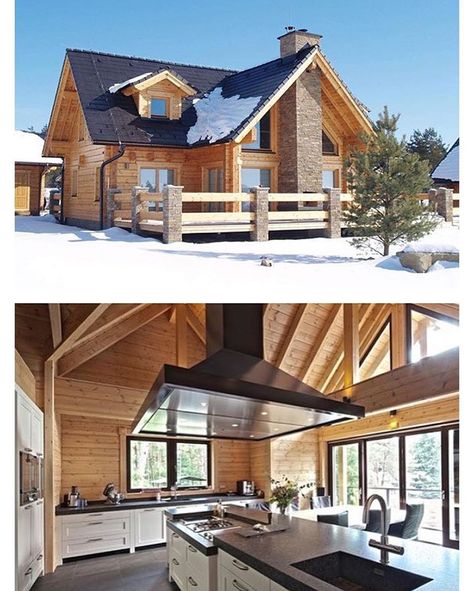 Honka Log Homes, Residential Log Cabins, Log Bed, Architecture Decoration, Log Cabin Ideas, Interior Home Design, Casas Coloniales, Log Furniture, Log Cabin Homes