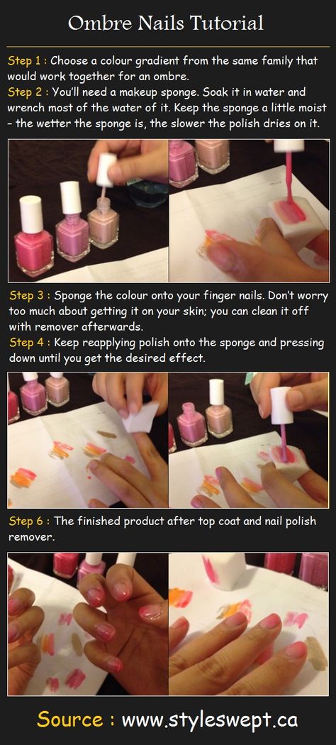 Pink Ombre Nails Tutorial | Beauty Tutorials Ombre Nail Diy, Ombre Nails Tutorial, How To Do Ombre, Sponge Nails, Colour Gradient, Pink Ombre Nails, Beauty Tutorials, Easy Nail Art, Nail Art Tutorial