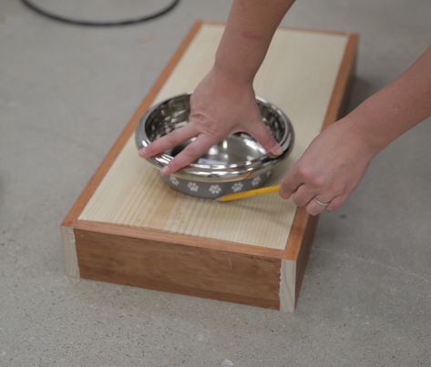 Dog Bowls Diy, Pet Bowls Stand, Dog Dishes, Diy Dog Crate, Dog House Bed, Pet Projects, Diy Dog Bed, Animal Projects, Diy Wood Projects Furniture