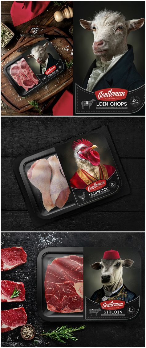 Meat Packing Design, Meat Box Packaging Design, Meat Label Design, Meat Package Design, Chicken Packaging Design, Meat Packaging Design, Meat Branding, Meat Design, Meat Packaging