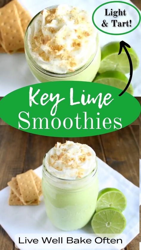 The BEST Key Lime Smoothie! Key Lime Smoothie Healthy, Key Lime Smoothie, Key Lime Pie Smoothie, Healthy Key Lime, Lime Juice Recipes, Key Lime Recipes, Perfect Smoothie, Lime Recipes, 5 Ingredient Recipes