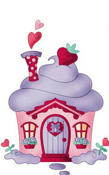 . Painting Cupcakes Ideas, Cupcake House, Cupcake Shop, Sweet Cupcake, Cupcake Shops, Candy House, Sweet Cupcakes, Seni Cat Air, Cute Clipart