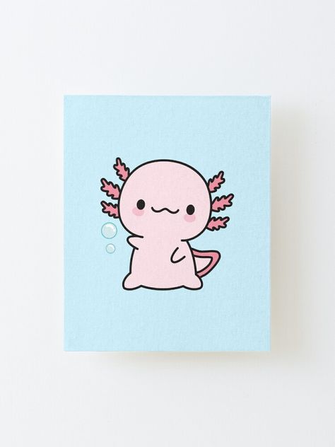 Axolotl Canvas Painting, Cute Lil Paintings, Axolotl Painting Easy, Painting Cute Easy, What To Paint On Canvas Easy, Cute Things To Paint On Canvas, Cute Canvas Ideas, Cute Things To Paint Easy, Cool Things To Paint Easy