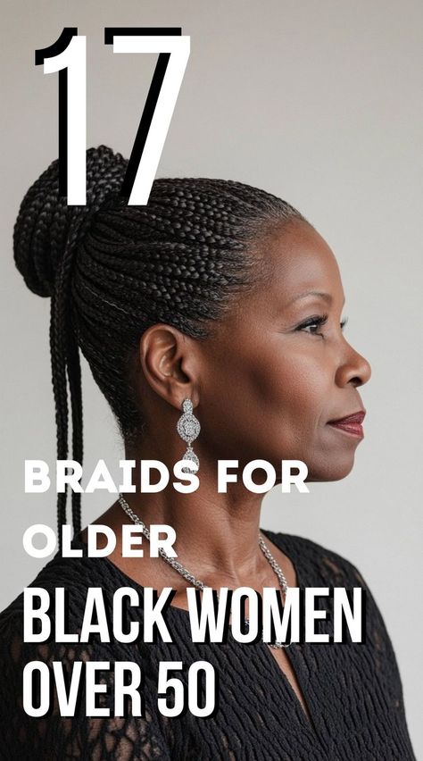 Keep it classy and convenient with these braided styles tailored for Black women over 50! Discover elegant, easy-to-wear braids that suit your unique style. #BraidedHairstyles #NaturalHairOver50 Hairstyles For Long Hair Indian, Braids For Older Black Women, Hair Indian Wedding, Long Hair Indian, Embrace Natural Hair, Short Black Haircuts, Indian Wedding Guest, Protective Braids, Classy Hairstyles