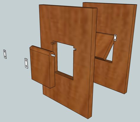 Cat Door in Cabinet Door                                                                                                                                                                                 More Cat Door Diy, Barn Door Baby Gate, Diy Screen Door, Cat Flap, Cats Diy Projects, Door Diy, Pet Door, Diy Barn Door, Cat Door