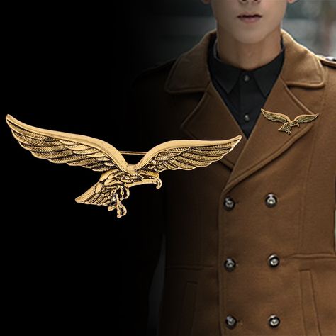 Broach For Men, Men Brooch, Brooch Scarf, Rock Ring, Men's Brooch, Collar Accessories, Scarf Buckle, Eagle Wings, Brooch Men