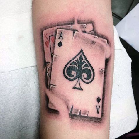 King Of Hearts With Ace Of Spades Mens Playing Card Arm Tattoos Ace Card Tattoo For Men, Ace Tattoos, Poker Tattoo, Stammestattoo Designs, Ace Of Spades Tattoo, Playing Card Tattoos, Spade Tattoo, Ace Tattoo, Photoshop Wallpapers