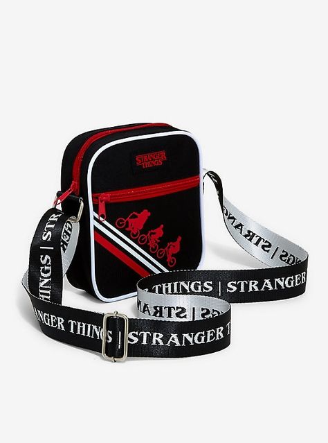 Loungefly Stranger Things Bicycle Silhouettes Shoulder Bag, Stranger Things Text, Hot Topic Stranger Things, Stranger Things Room, Trending Tv Shows, Red Silhouette, Stranger Things Merch, Stranger Things Merchandise, Riding Bikes, Stranger Things Have Happened