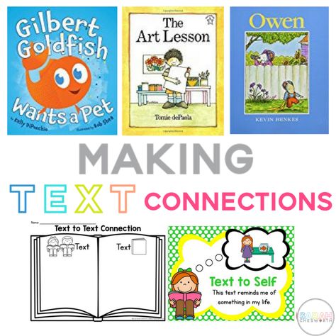 Text To Self Connections Books, Text To Text Connections Books, Text To Self Connections, Text Connections, Third Grade Ela, Text To World, Text To Self Connection, Reading Response Journals, Text To Text