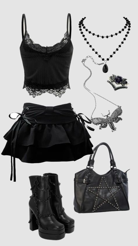 Soft Goth Aesthetic Outfits, Gothic Style Outfit, Soft Goth Outfits, Estilo Emo, Grunge Goth, Gothic Outfits, Alternative Outfits, Goth Outfits, Gothic Style