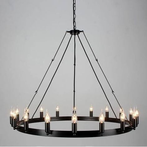 Large Camino Iron Chandelier - Temple & Webster - Pay with AfterPay or zipPay on Ceiling Fixtures | Google Shopping Circular Lighting, Iron Chandelier, Library Room, Wheel Chandelier, Room Ambiance, Round Chandelier, Iron Chandeliers, Hanging Fixture, Large Chandeliers