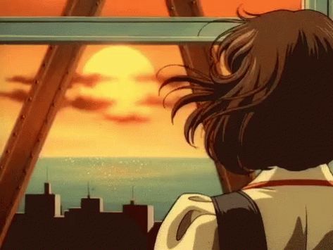 Slowed And Reverb Songs, Lofi Gif, Reverb Songs, 80s Anime Aesthetic, Sunset Gif, Aesthetic Anime Gifs, Gifs Aesthetic, Retro Vaporwave, Gifs Anime