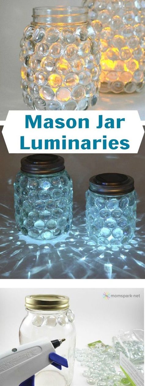 ขวดโหล Mason Jar, Easy Mason Jar Crafts, Mason Jar Luminaries, Diy Crafts For Teen Girls, Diy Crafts For Teens, Mason Jar Projects, Spring Cleaning Checklist, Mason Jar Crafts Diy, Jar Diy