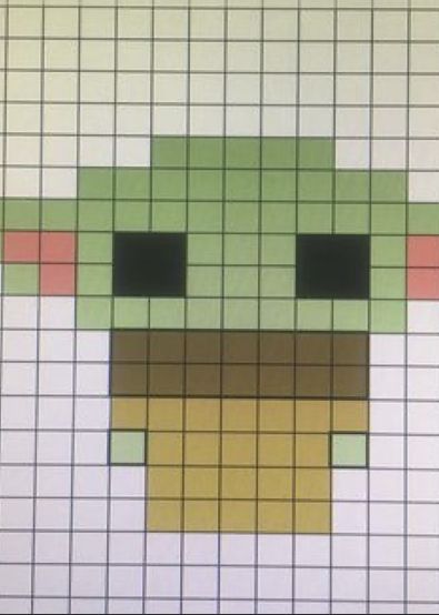 Pixel Drawing Small, Easy Pixel Art Ideas Small, Pixel Art Simples, Graph Paper Drawings, Easy Pixel Art, Baby Yoga, Perler Art, Pixel Drawing, Minecraft Crafts