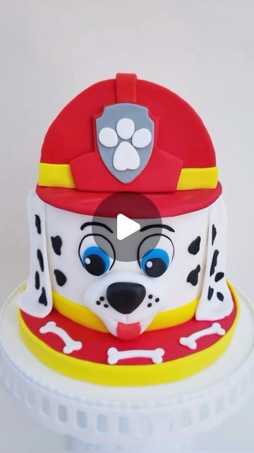 Marshall Cake Paw Patrol, Paw Patrol Cake Design, Paw Patrol Marshall Cake, Marshall Paw Patrol Cake, Paw Patrol Cakes, Cake Paw Patrol, Mini Sweets, Paw Patrol Birthday Cake, Fondant Figures Tutorial