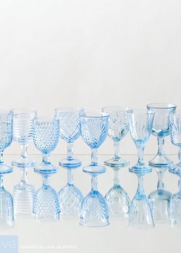 Blue Goblets, Blue Table Settings, Rainbow Frosting, Wedding Glassware, Blue White Weddings, Something Blue Bridal, Blue Bridal Shower, Blue Glassware, Light Blue Aesthetic