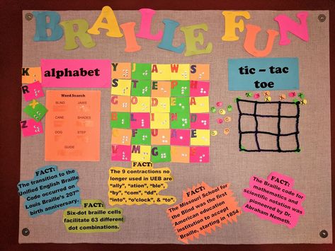 Braille Bulletin Board Ideas, Communication Poster, Means Of Communication, Dog Steps, Low Vision, Teaching Students, Teacher Things, Student Teaching, Letter S