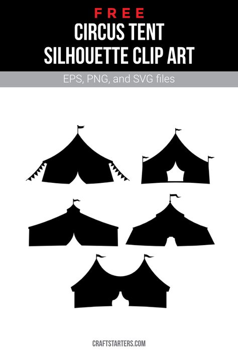 Circus Silhouette, Clowns Halloween, Tent Silhouette, Circus Tent, Silhouette Clip Art, Advent Calendars, Cricut Free, Cricut Tutorials, Teacher Appreciation Week