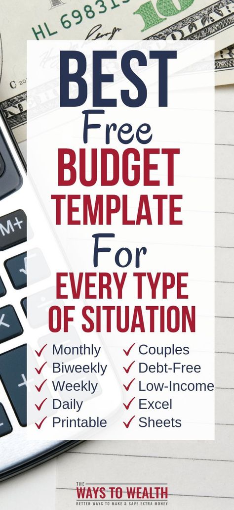 Best Free Personal Budget Templates For Every Type of Financial Goal. Choose from monthly, bi-weekly, weekly, or daily budgeting templates. #budget #budgeting #moneymanagement #thewaystowealth #bugetingtips #budgettemplates Zero Dollar Budget Template, Best Excel Budget Template, Weekly Budget Spreadsheet, Free Weekly Budget Template, Financial Spreadsheet Templates, Excel Finance Budget Templates, Budget Excel Spreadsheet Free, Free Excel Budget Spreadsheet Templates, Budgeting Finances Template