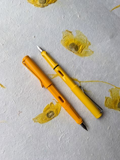 Lamy Pen, Making Birthday Cards, Pearl District Portland, Yellow Pen, Lamy Fountain Pen, Lamy Safari, Letterpress Wedding Invitation, Luxury Pens, Book Library