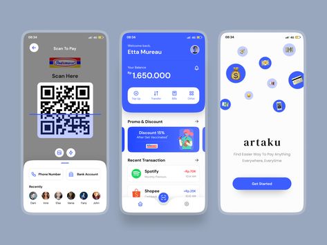 artaku • E-wallet App by Viola Dwi P. Mobile Wallet Ui, Bitcoin Balance, App Design Trends, Islamic Bank, Ui Ux 디자인, Card Ui, Programming Apps, Mobile Wallet, Finance App