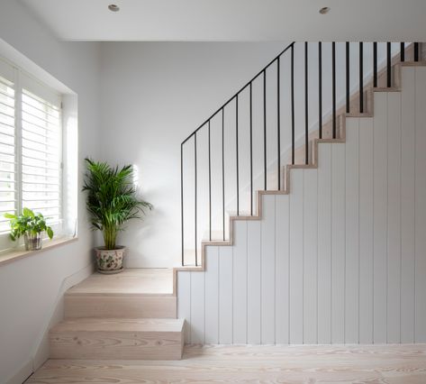 Scandinavian Stairs, Scandinavian Staircase, Loft Conversion Stairs, Staircase Paneling, تحت الدرج, Bespoke Staircases, Contemporary Staircase, House Staircase, Staircase Ideas