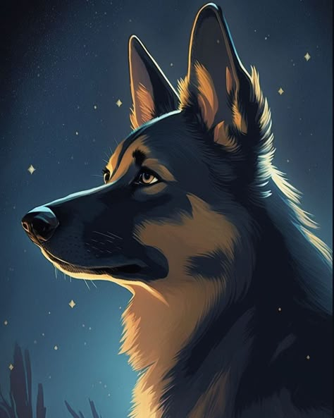 Dog Art German Shepherd, Anime German Shepherd, Cartoon German Shepherd Art, German Shepherd Love, German Shepherd Therian, Dog Drawing German Shepherd, German Shepard Husky Mix, German Shepherd Illustration, German Shepherd Aesthetic