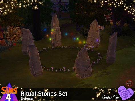 🎃 Ritual Stones Set 🎃 | Patreon Witchy Sims 4 Cc, Sims 4 Base Game, Los Sims 4 Mods, Play Sims 4, Play Sims, Sims Games, Photography Themes, Sims 4 Cc Packs, Witch Decor