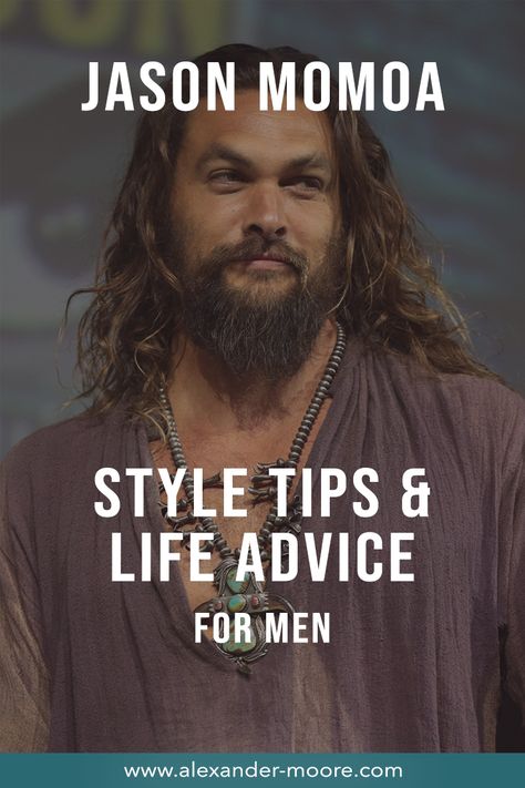 Jason Momoa succeeds in embodying archetypically manly attributes by actively engaging his ‘inner caveman’, so to speak. He sports a well-to-do beard, long dark hair and matches his wardrobe choices in a rustic manner aligning with his muscular style aesthetic. He works out, rock climbs, and has an insanely ripped physique. Jason Momoa Beard, Men Long Hair Aesthetic, Jason Momoa Body Muscle, Jason Momoa Aesthetic, Jason Momoa Style, Jason Momoa Hair, Jason Momoa Body, Surfer Boy Style, Arthur Curry